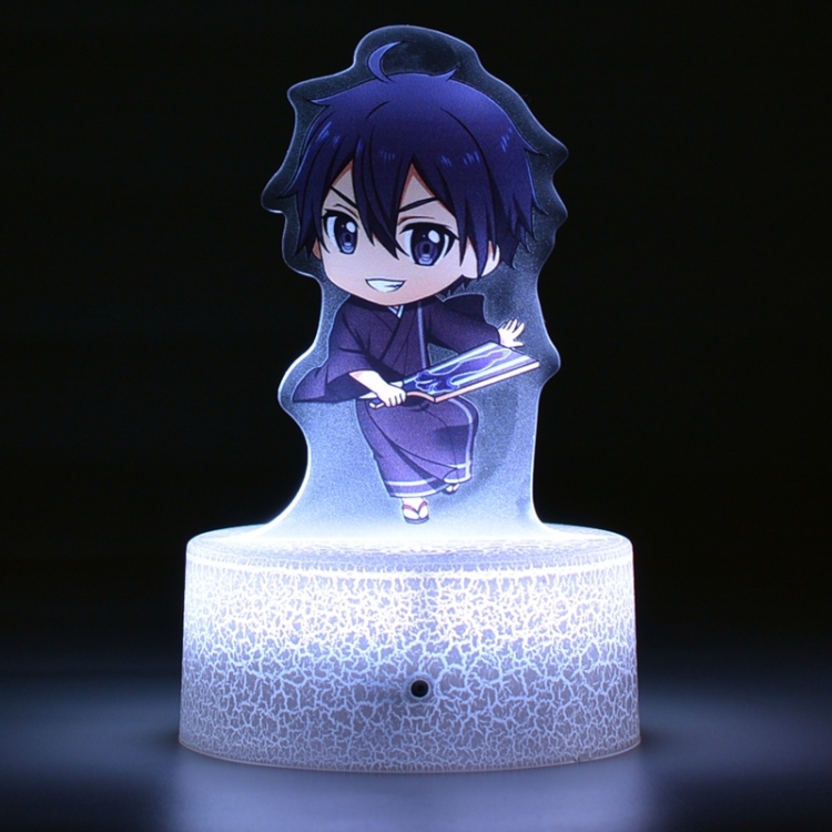 Sword Art Online Version Q Acrylic night light 16 kinds of color changing USB interface box 14X7X4CM white base