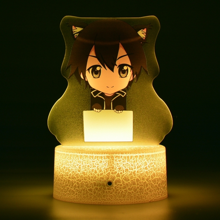 Sword Art Online Version Q Acrylic night light 16 kinds of color changing USB interface box 14X7X4CM white base