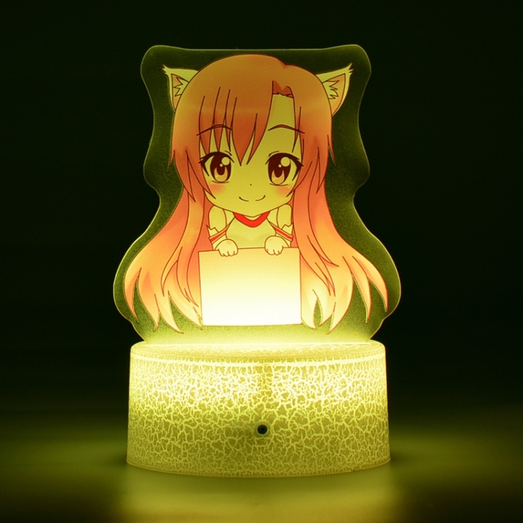 Sword Art Online Version Q Acrylic night light 16 kinds of color changing USB interface box 14X7X4CM white base