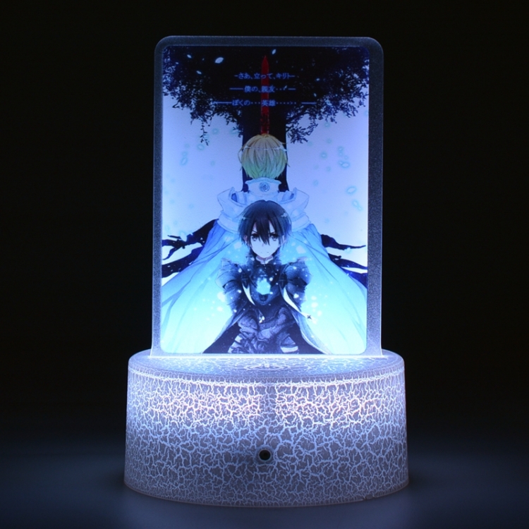 Sword Art Online Acrylic night light 16 kinds of color changing USB interface box 14X7X4CM white base