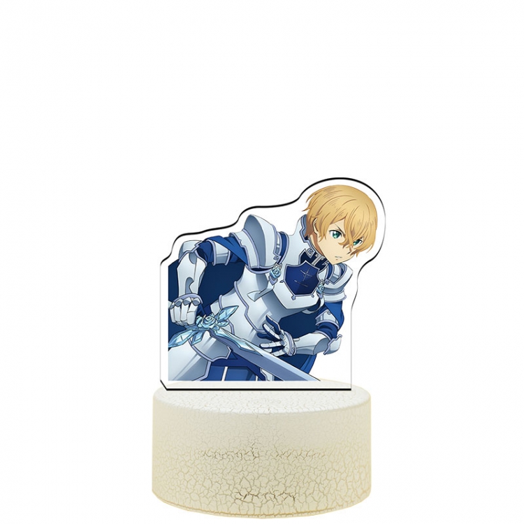 Sword Art Online Acrylic night light 16 kinds of color changing USB interface box 14X7X4CM white base