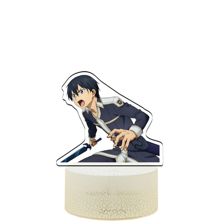 Sword Art Online Acrylic night light 16 kinds of color changing USB interface box 14X7X4CM white base