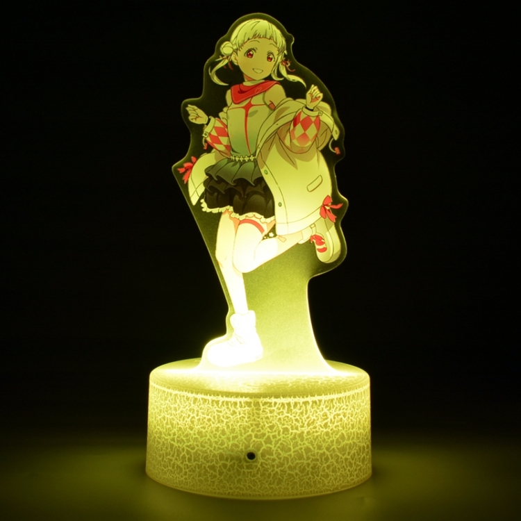 Love Live Acrylic Night Light 16 Color-changing USB Interface Box Set 19X7X4CM white base