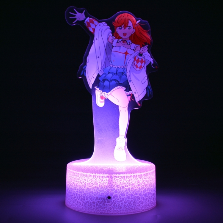 Love Live Acrylic Night Light 16 Color-changing USB Interface Box Set 19X7X4CM white base