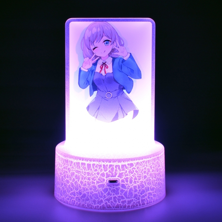 Love Live Acrylic night light 16 kinds of color changing USB interface box 14X7X4CM white base