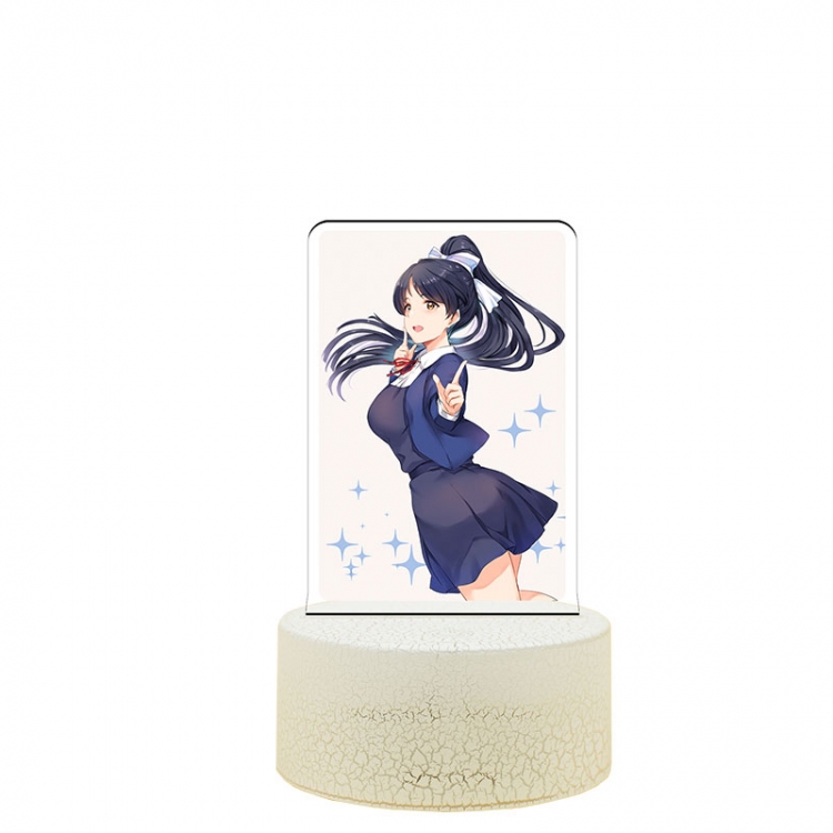 Love Live Acrylic night light 16 kinds of color changing USB interface box 14X7X4CM white base