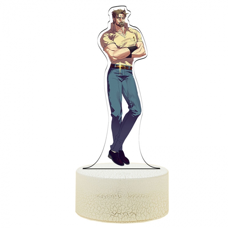 JoJos Bizarre Adventure Acrylic Night Light 16 Color-changing USB Interface Box Set 19X7X4CM white base