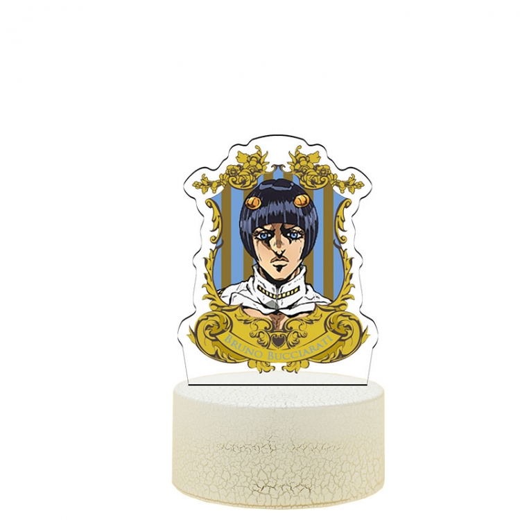 JoJos Bizarre Adventure Acrylic night light 16 kinds of color changing USB interface box 14X7X4CM white base