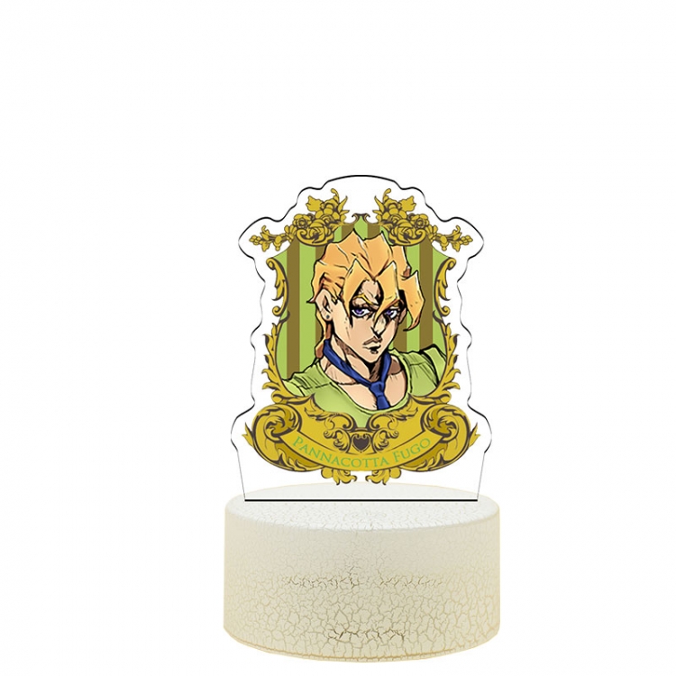 JoJos Bizarre Adventure Acrylic night light 16 kinds of color changing USB interface box 14X7X4CM white base