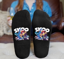 SK∞ Anime Knitted Print Socks ...