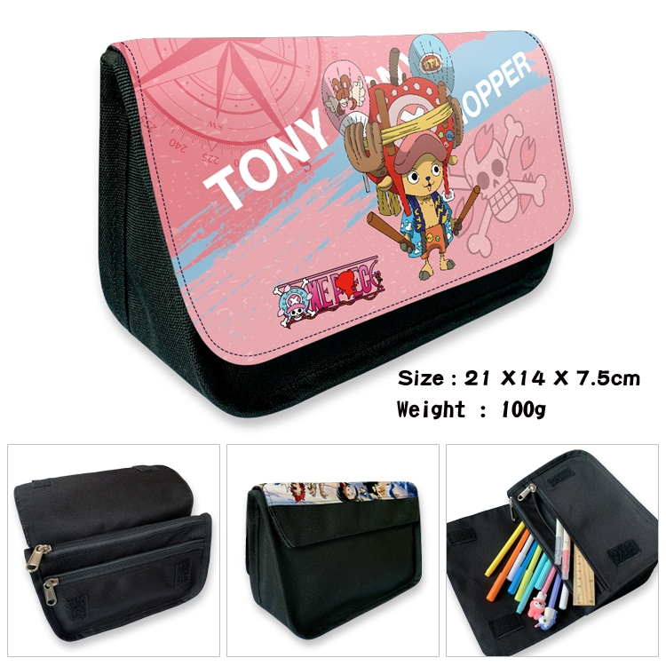 One Piece Velcro canvas zipper pencil case Pencil Bag 21×14×7.5cm