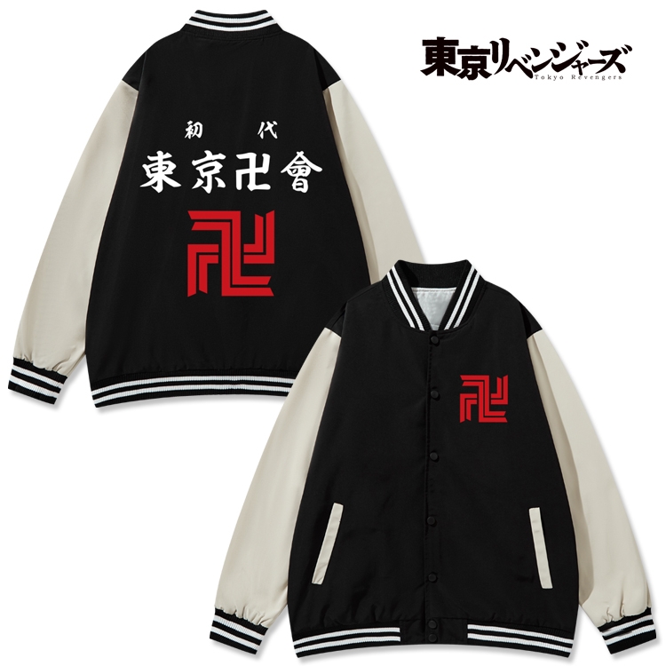 Tokyo Revengers Anime color blocking button top coat from M to 3XL