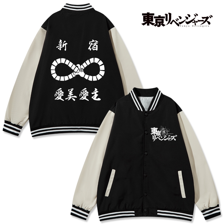 Tokyo Revengers Anime color blocking button top coat from M to 3XL