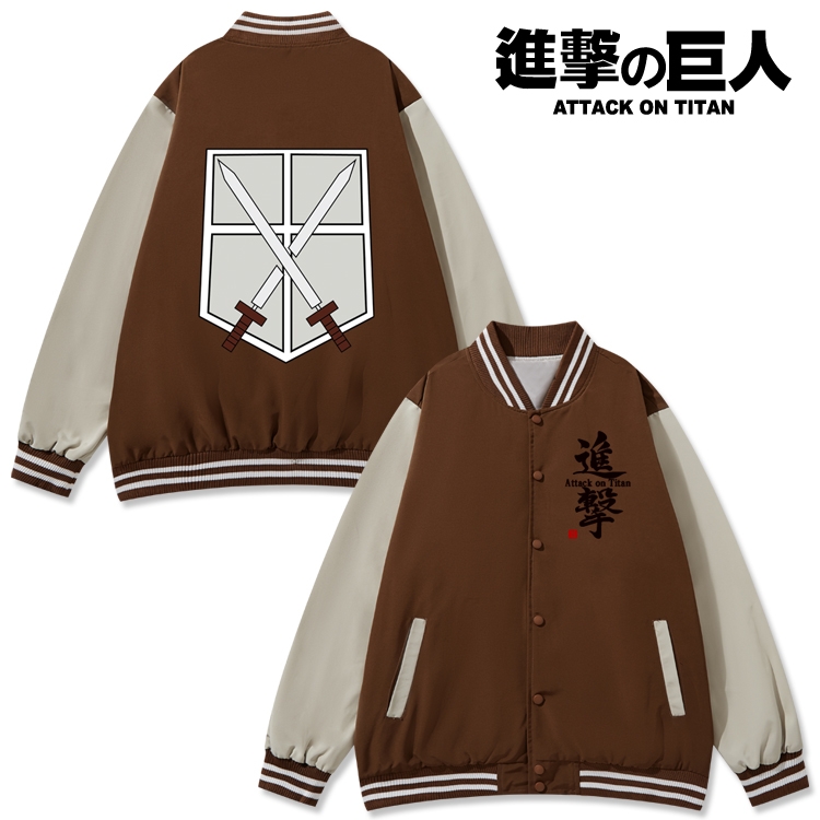 Shingeki no Kyojin Anime color blocking button top coat from M to 3XL