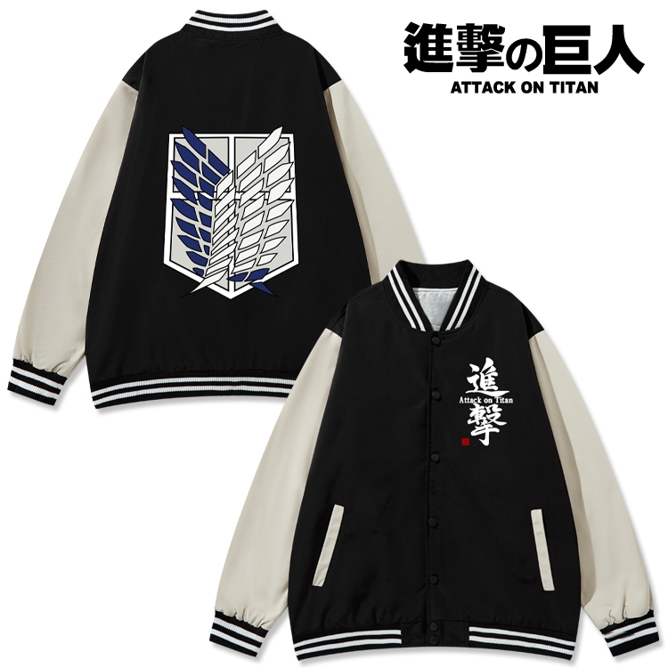 Shingeki no Kyojin Anime color blocking button top coat from M to 3XL