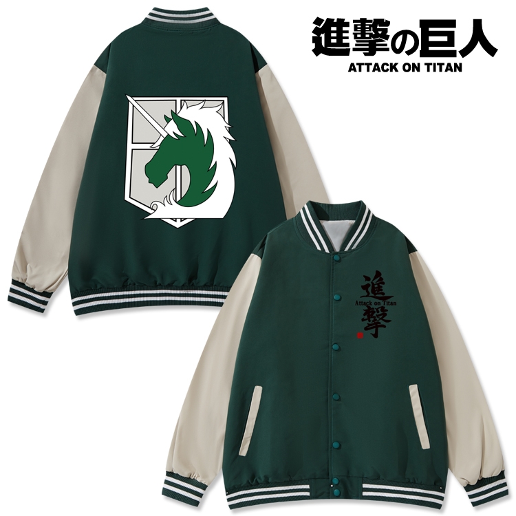 Shingeki no Kyojin Anime color blocking button top coat from M to 3XL