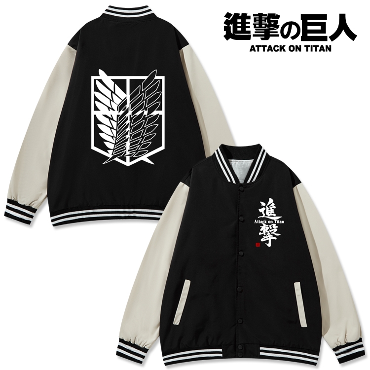 Shingeki no Kyojin Anime color blocking button top coat from M to 3XL