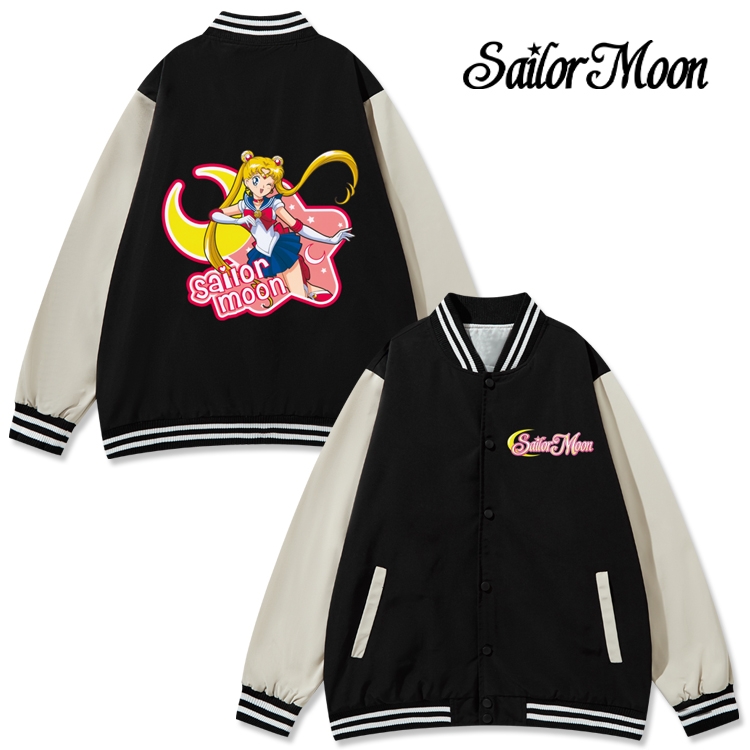 sailormoon Anime color blocking button top coat from M to 3XL