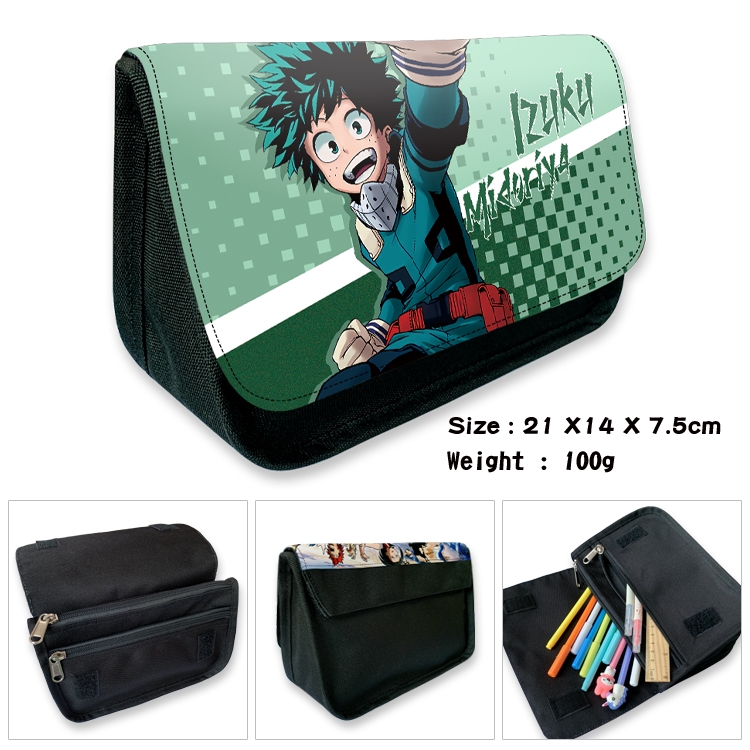 My Hero Academia Velcro canvas zipper pencil case Pencil Bag 21×14×7.5cm