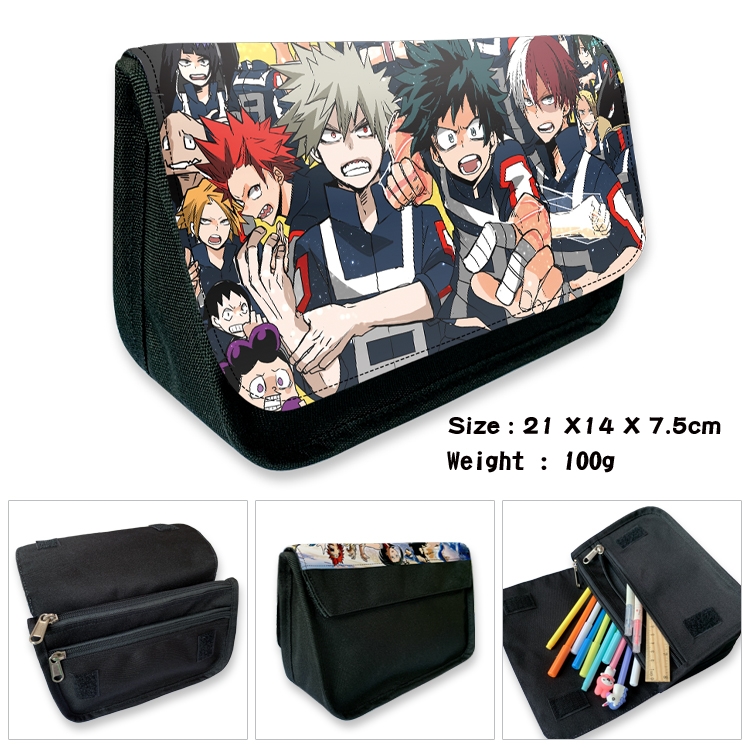 My Hero Academia Velcro canvas zipper pencil case Pencil Bag 21×14×7.5cm