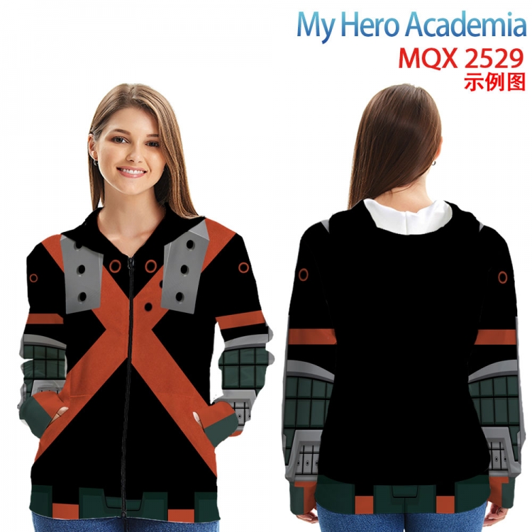My Hero Academia Long Sleeve Zip Hood Patch Pocket Sweatshirt from 2XS to 4XL  MQX 2529