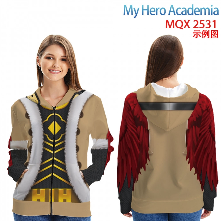 My Hero Academia Long Sleeve Zip Hood Patch Pocket Sweatshirt from 2XS to 4XL MQX 2531