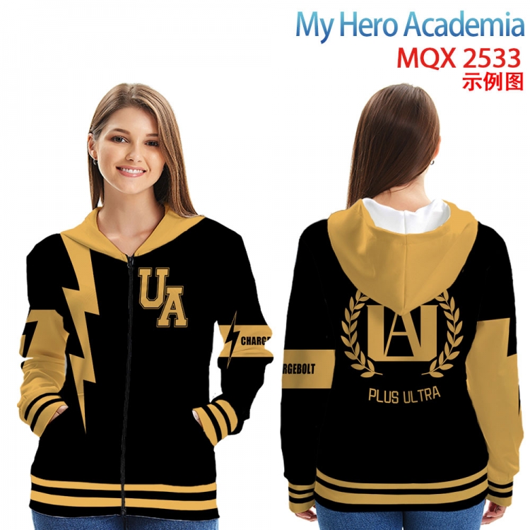 My Hero Academia Long Sleeve Zip Hood Patch Pocket Sweatshirt from 2XS to 4XL  MQX 2533