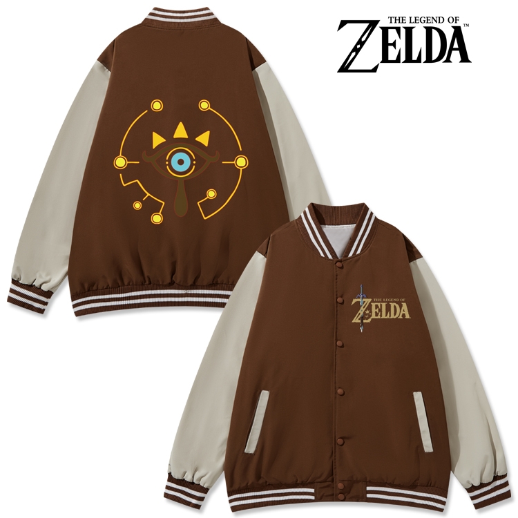 The Legend of Zelda Anime color blocking button top coat from M to 3XL