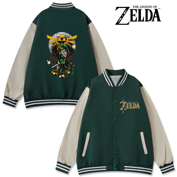 The Legend of Zelda Anime color blocking button top coat from M to 3XL