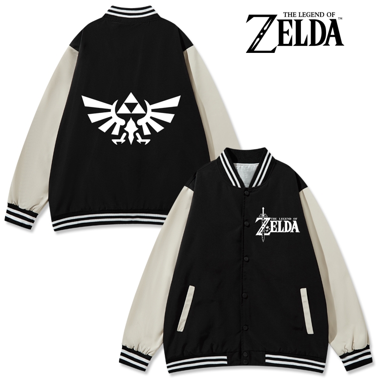 The Legend of Zelda Anime color blocking button top coat from M to 3XL