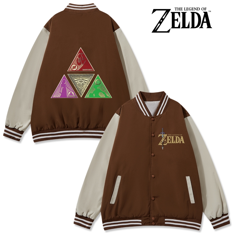 The Legend of Zelda Anime color blocking button top coat from M to 3XL