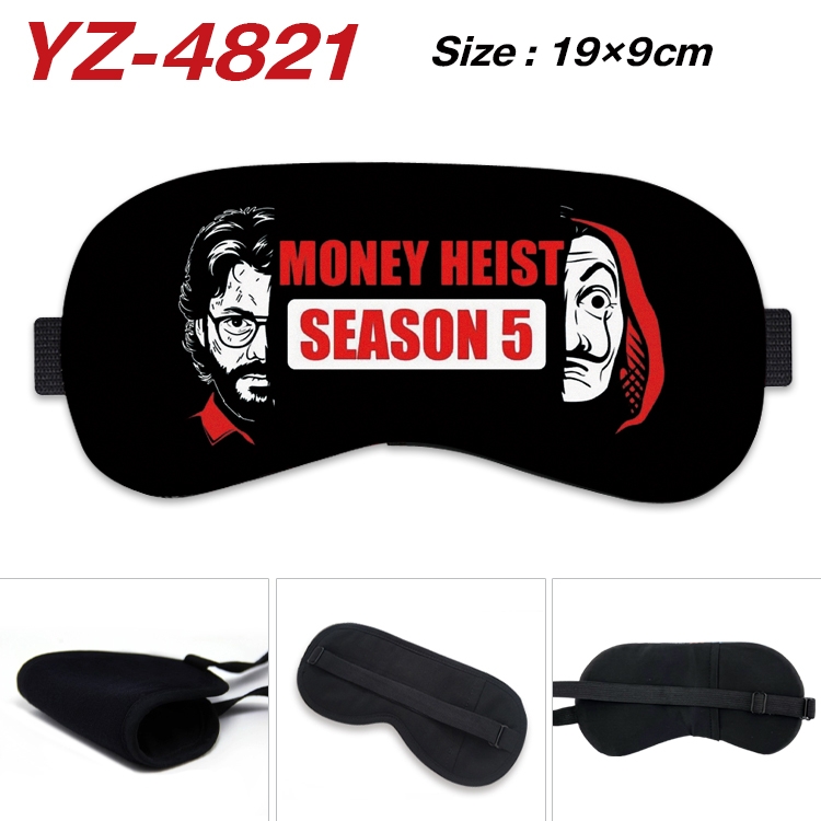 Money Heist animation ice cotton eye mask without ice bag price for 5 pcs YZ-4821