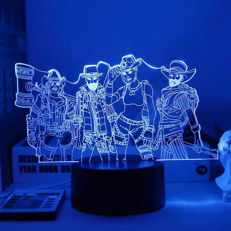 Brawl Stars European 3D night light USB touch switch colorful acrylic table lamp BLACK BASE 2826