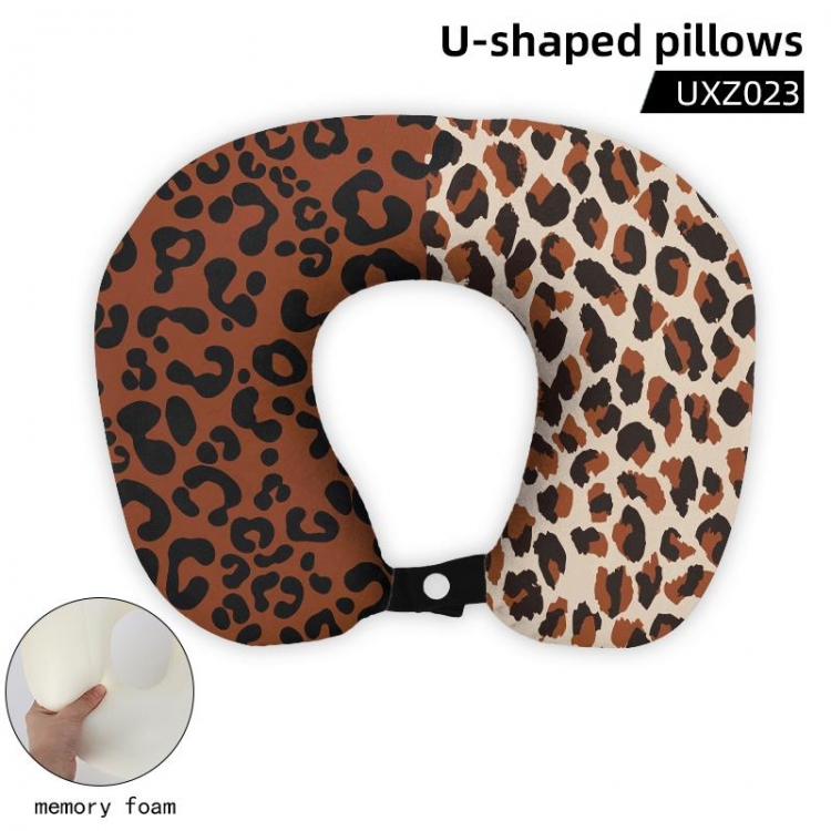 Leopard pattern personalized memory cotton core U-shaped pillow supports customized drawing UXZ023