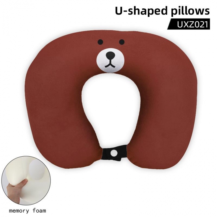 Bear cartoon memory cotton core U-shaped pillow supports customized drawing UXZ021