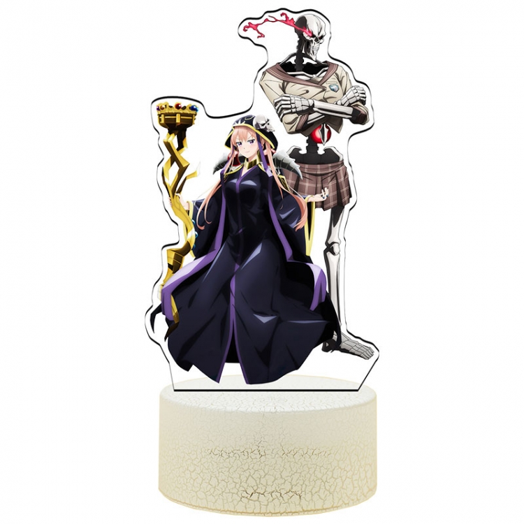Overlord Special edition Acrylic Night Light 16 Color-changing USB Interface Box Set 19X7X4CM white base