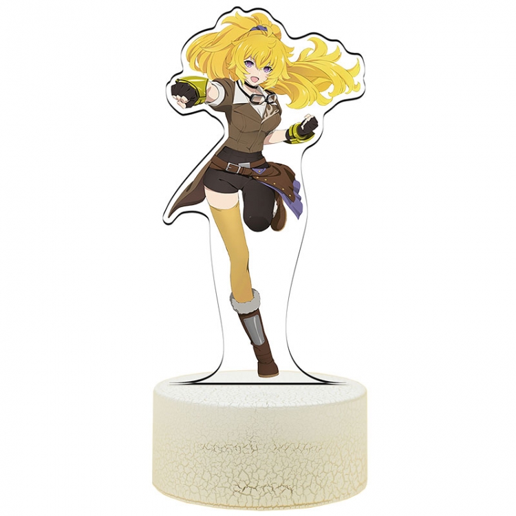 RWBY Acrylic Night Light 16 Color-changing USB Interface Box Set 19X7X4CM white base