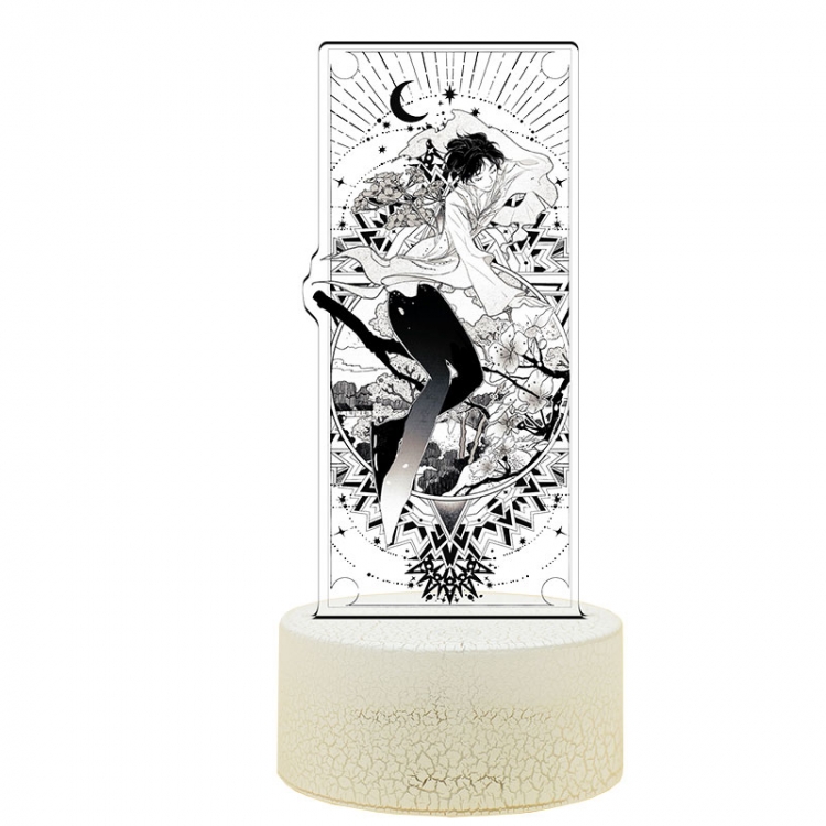 Hanyu-Yuzuru Acrylic Night Light 16 Color-changing USB Interface Box Set 19X7X4CM white base