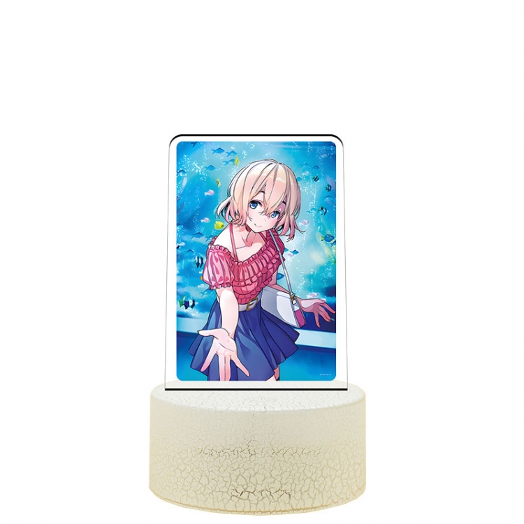 Rent-A-Girlfriend Acrylic night light 16 kinds of color changing USB interface box 14X7X4CM white base