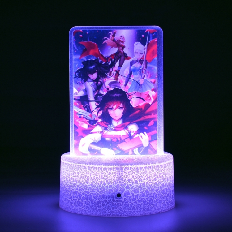 RWBY Acrylic night light 16 kinds of color changing USB interface box 14X7X4CM white base