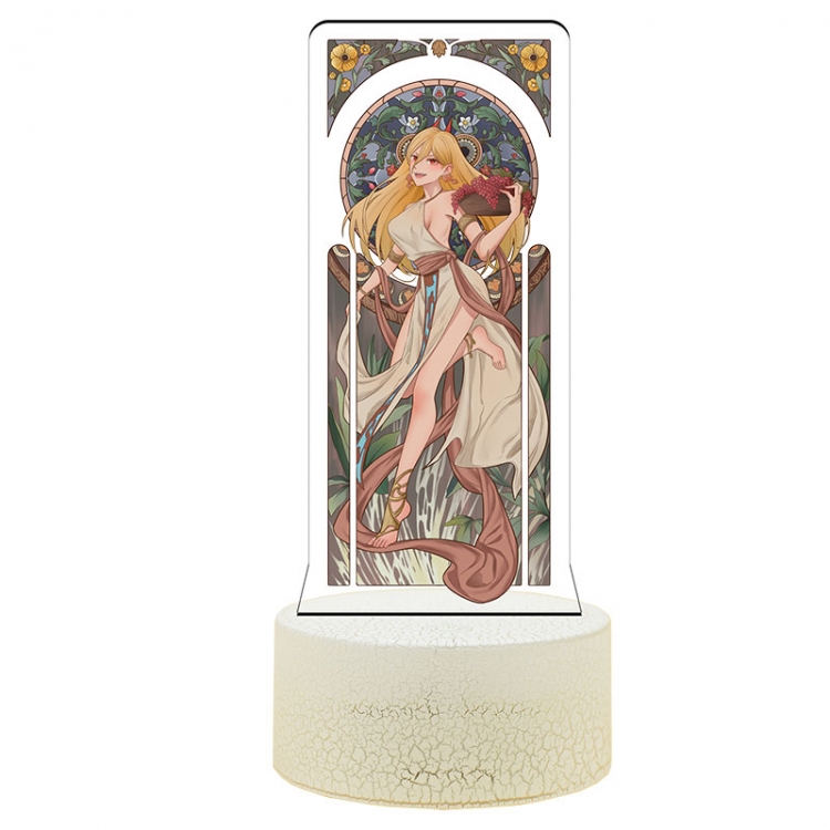 Chainsaw man Acrylic Night Light 16 Color-changing USB Interface Box Set 19X7X4CM white base
