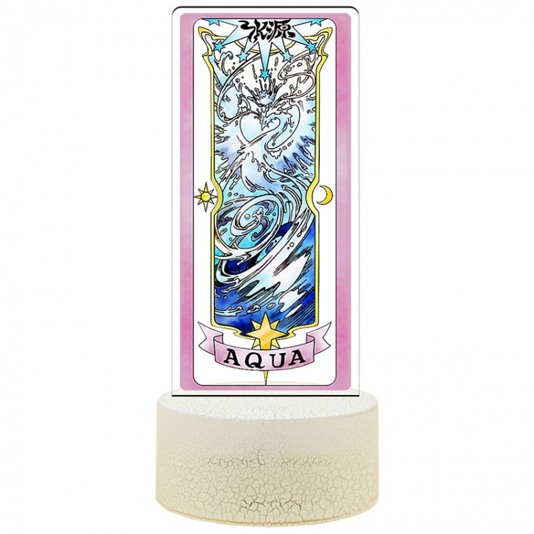 Card Captor Sakura Acrylic Night Light 16 Color-changing USB Interface Box Set 19X7X4CM white base