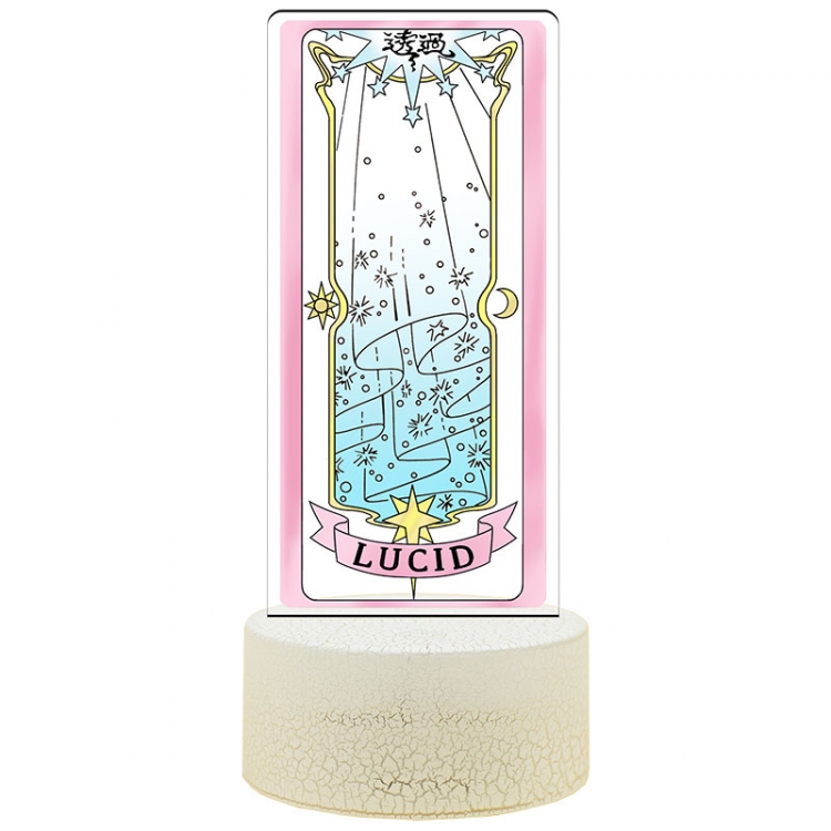 Card Captor Sakura Acrylic Night Light 16 Color-changing USB Interface Box Set 19X7X4CM white base