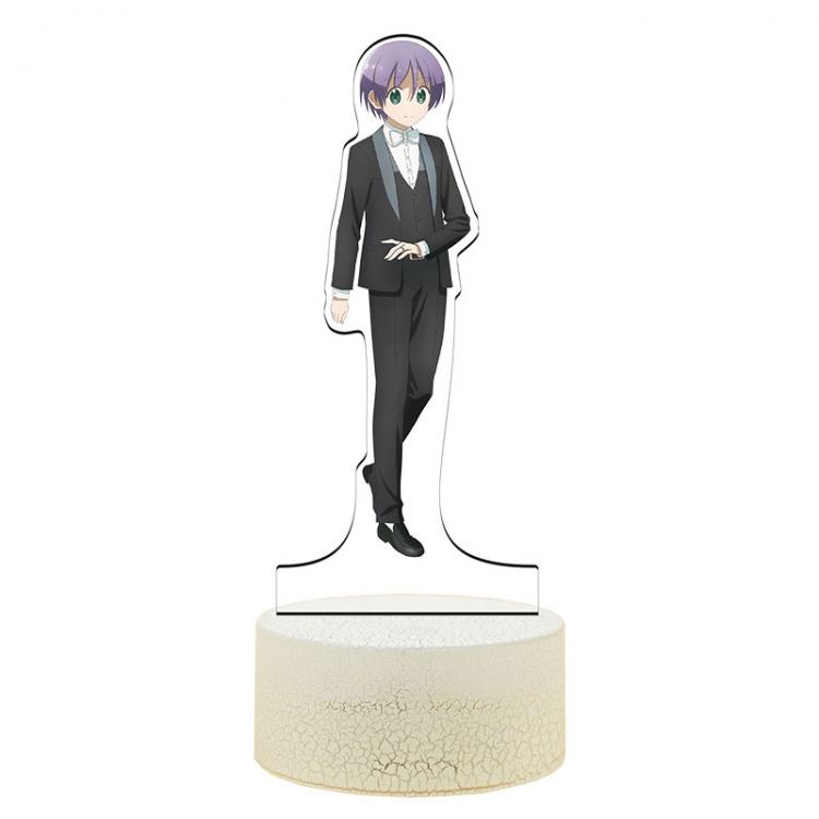 Tonikaku.Cawaii Acrylic Night Light 16 Color-changing USB Interface Box Set 19X7X4CM white base