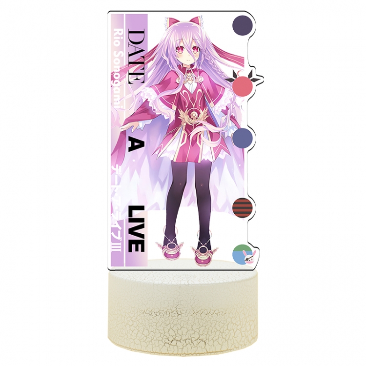 Date-A-Live Acrylic Night Light 16 Color-changing USB Interface Box Set 19X7X4CM white base