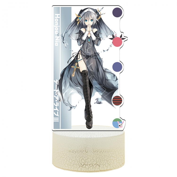 Date-A-Live Acrylic Night Light 16 Color-changing USB Interface Box Set 19X7X4CM white base