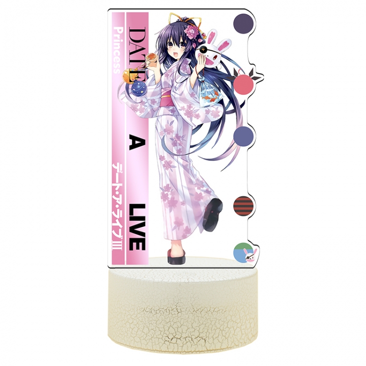 Date-A-Live Acrylic Night Light 16 Color-changing USB Interface Box Set 19X7X4CM white base