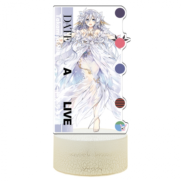 Date-A-Live Acrylic Night Light 16 Color-changing USB Interface Box Set 19X7X4CM white base