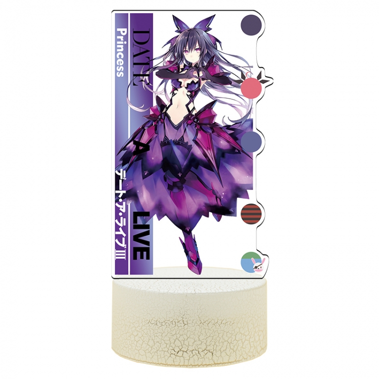 Date-A-Live Acrylic Night Light 16 Color-changing USB Interface Box Set 19X7X4CM white base