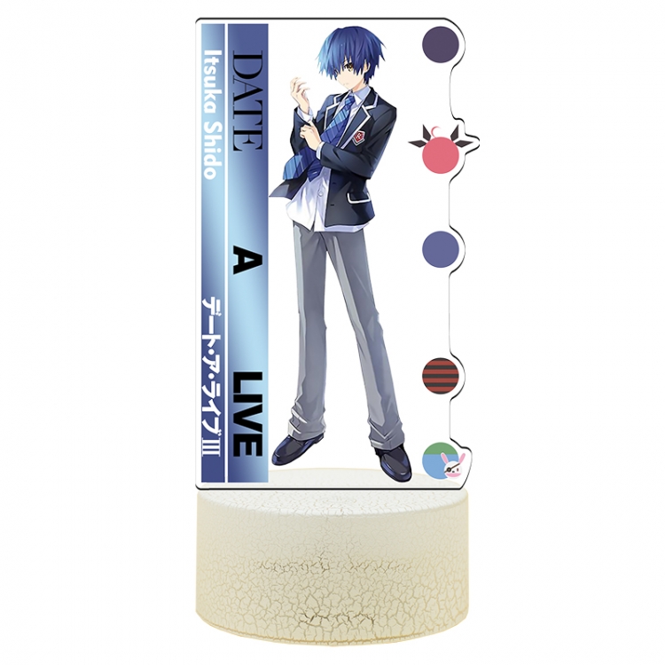 Date-A-Live Acrylic Night Light 16 Color-changing USB Interface Box Set 19X7X4CM white base